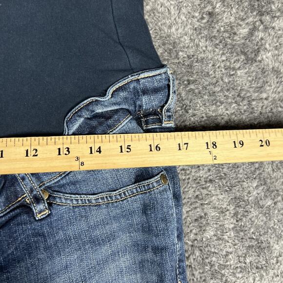 H&M Mama Maternity Jeans Womens 10 Blue Full Over Belly Panel Skinny Stretch - Picture 6 of 10